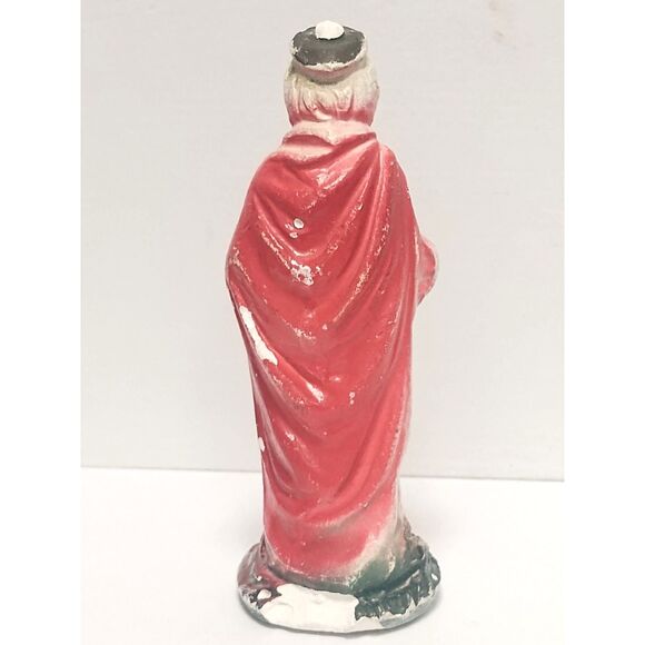 Lot of 2 Vintage Nativity Figurines 4" Scale Chalkware Mary & Wise Man MCM - Picture 7 of 16